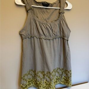 BCBGMaxAzria Gray and Olive Tank Top